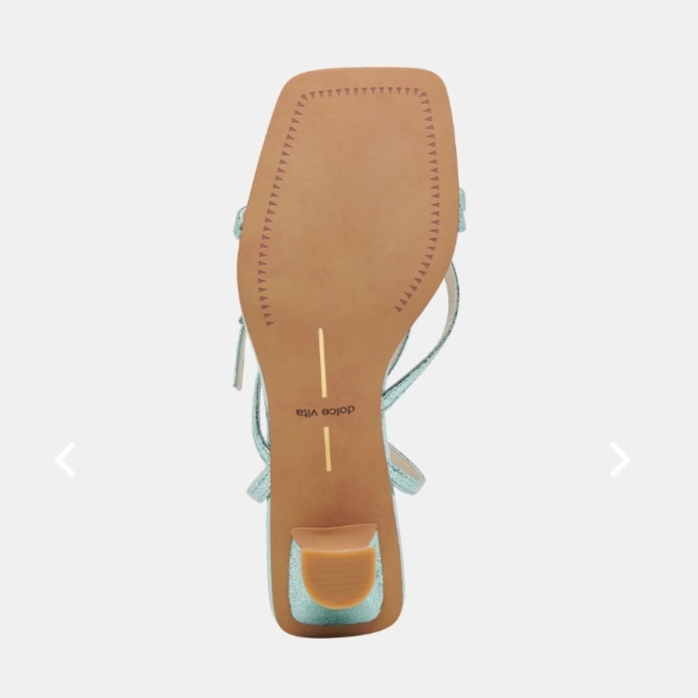 DOLCE VITA BAYLOR METALLIC BLUE TRAPPY SANDALS - Picture 5 of 10